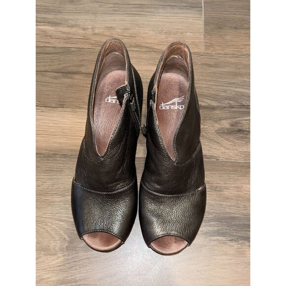 Dansko Women's Peep-Toe Heels in Metallic Brown - Picture 5 of 11